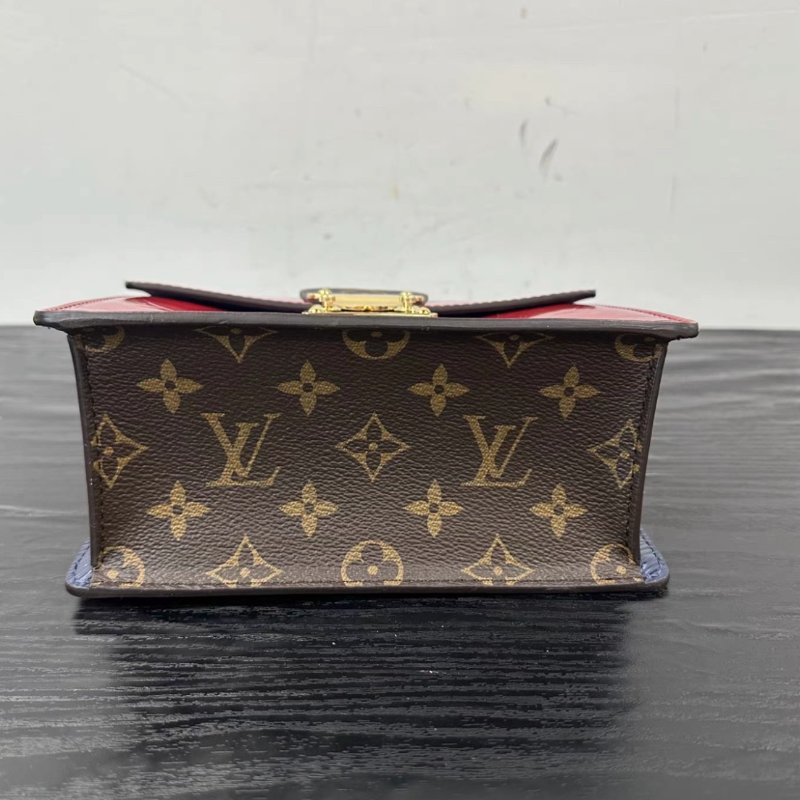 LV  SpringStreet金扣紅色漆皮手提肩背斜背包 17*16*8.5 98新配件購證-3