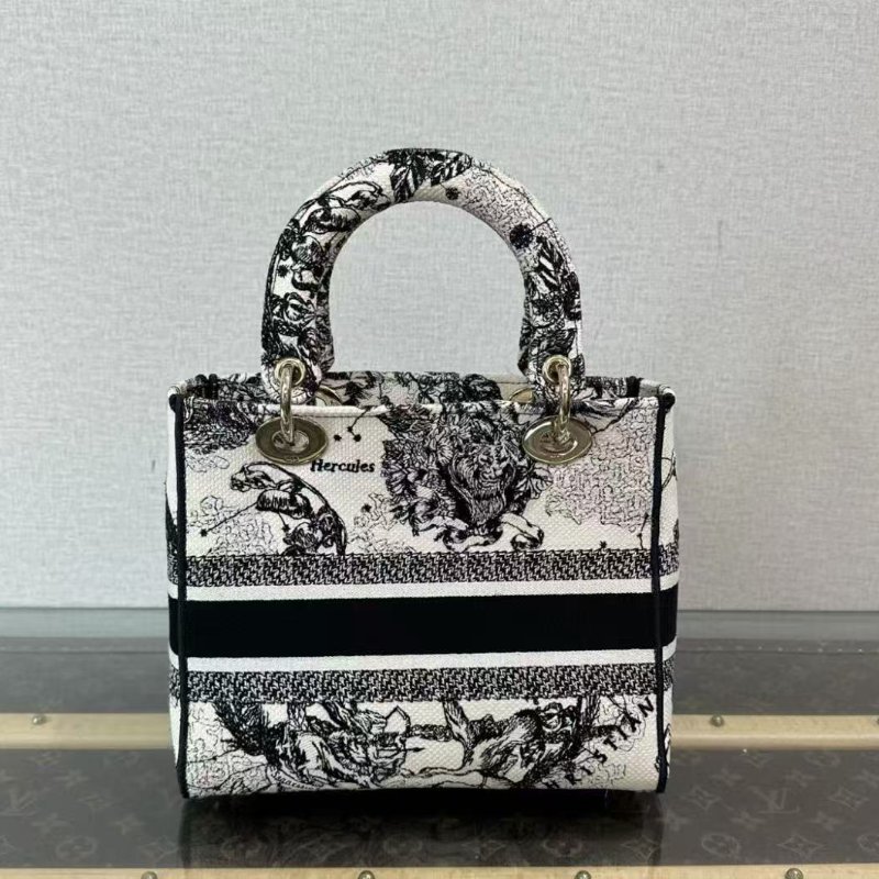 ✨DIOR 黛妃十二星座印花刺繡手提包 24*20*12 99新配件塵袋-2