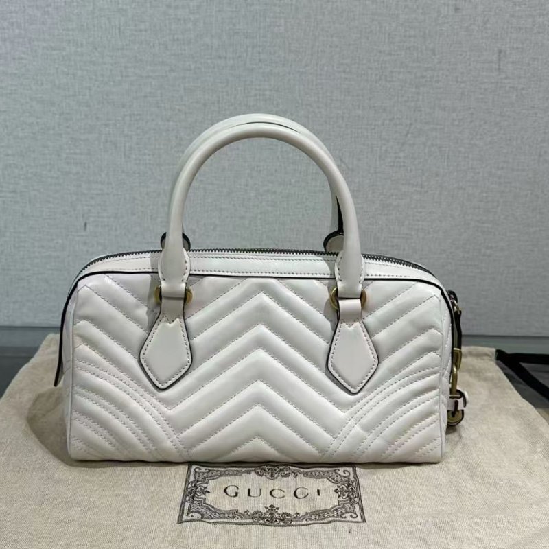 GUCCI Marmont白金馬蒙手提斜背波士頓包 27*13.5*10 98新配件塵袋盒子-2