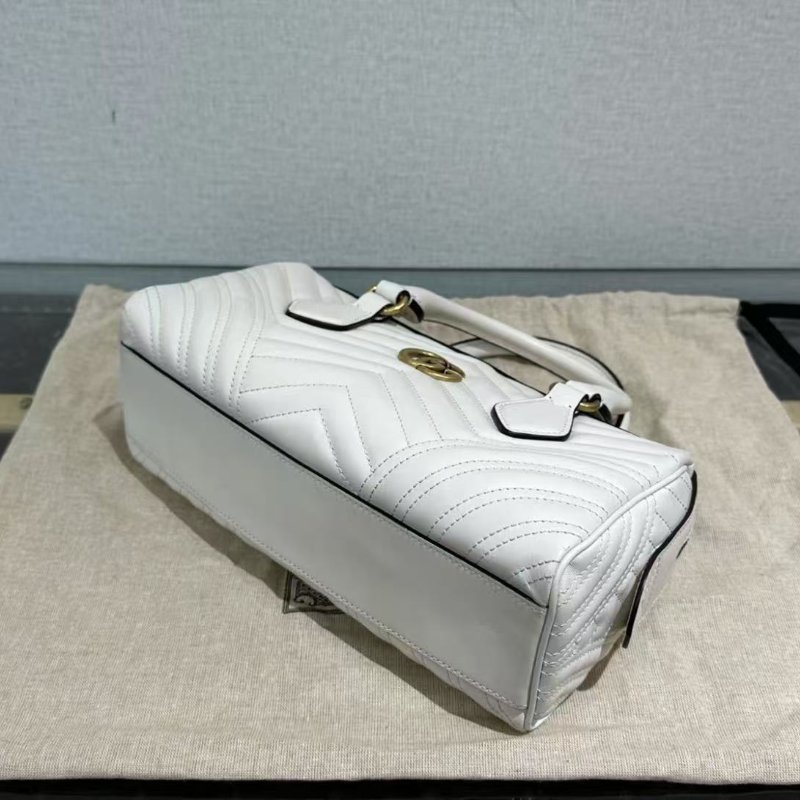 GUCCI Marmont白金馬蒙手提斜背波士頓包 27*13.5*10 98新配件塵袋盒子-4