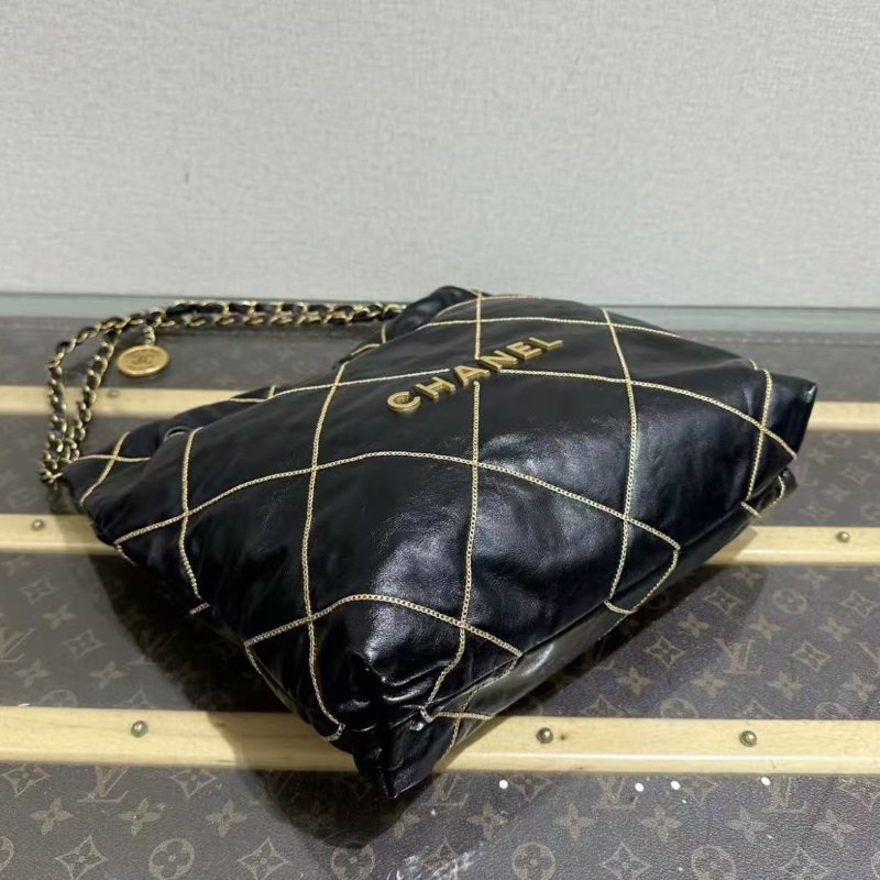✨CHANEL 22bag限定款金線小號子母垃圾袋 37*35*7 98新配件塵袋-3