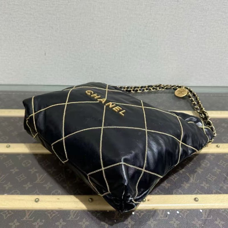 ✨CHANEL 22bag限定款金線小號子母垃圾袋 37*35*7 98新配件塵袋-5