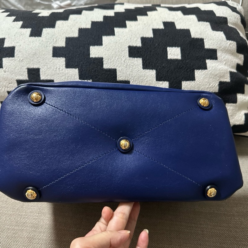 Miu Miu 真品藍色牛皮手提肩揹包-3