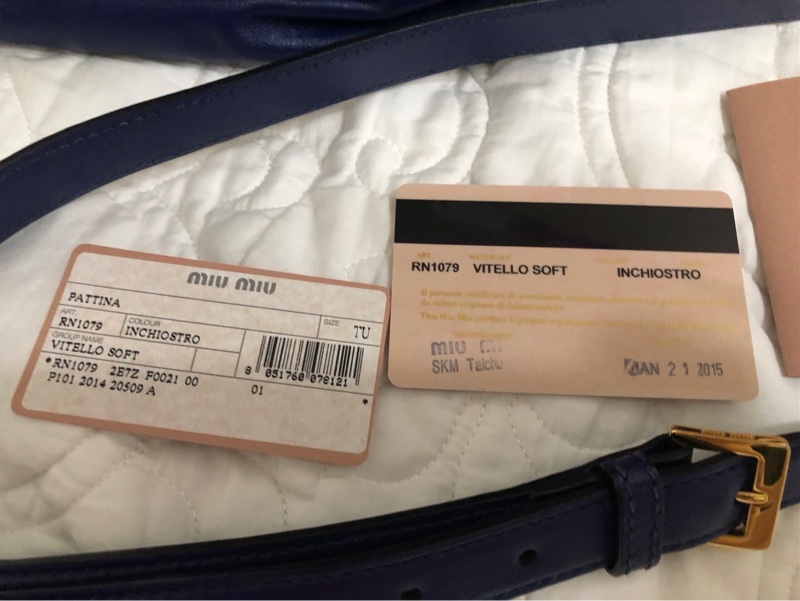 Miu Miu 真品藍色牛皮手提肩揹包-19