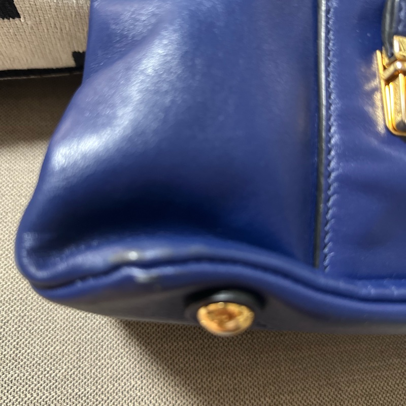 Miu Miu 真品藍色牛皮手提肩揹包-21