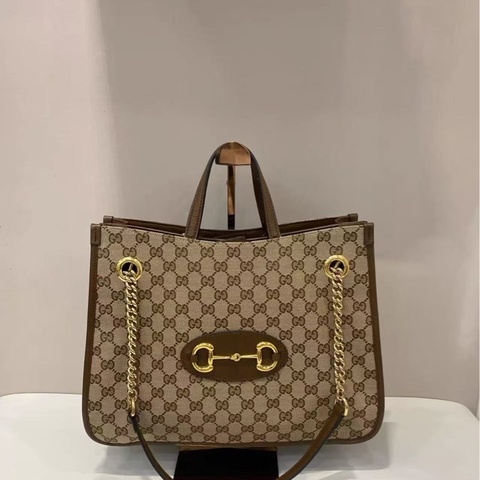 ✨GUCCI 1955手提肩背托特包 35.5*24.5*12 98新配件塵袋盒子
