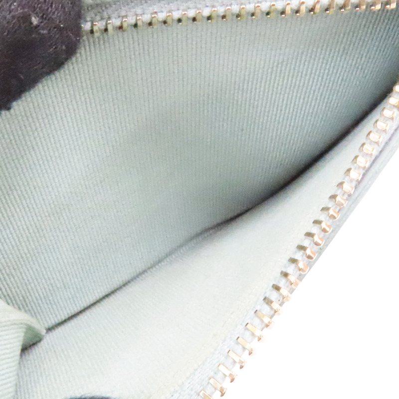 淺綠 牛皮 菱格紋 荔枝紋 扣式短夾 銀扣【CHANEL 香奈兒】 AP0231-6