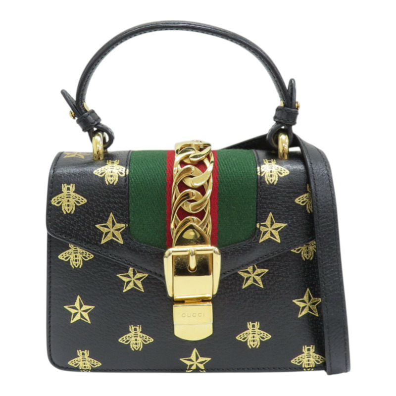 黑色 牛皮 Sylvie 2Way 肩背包 #470270 #470270-0