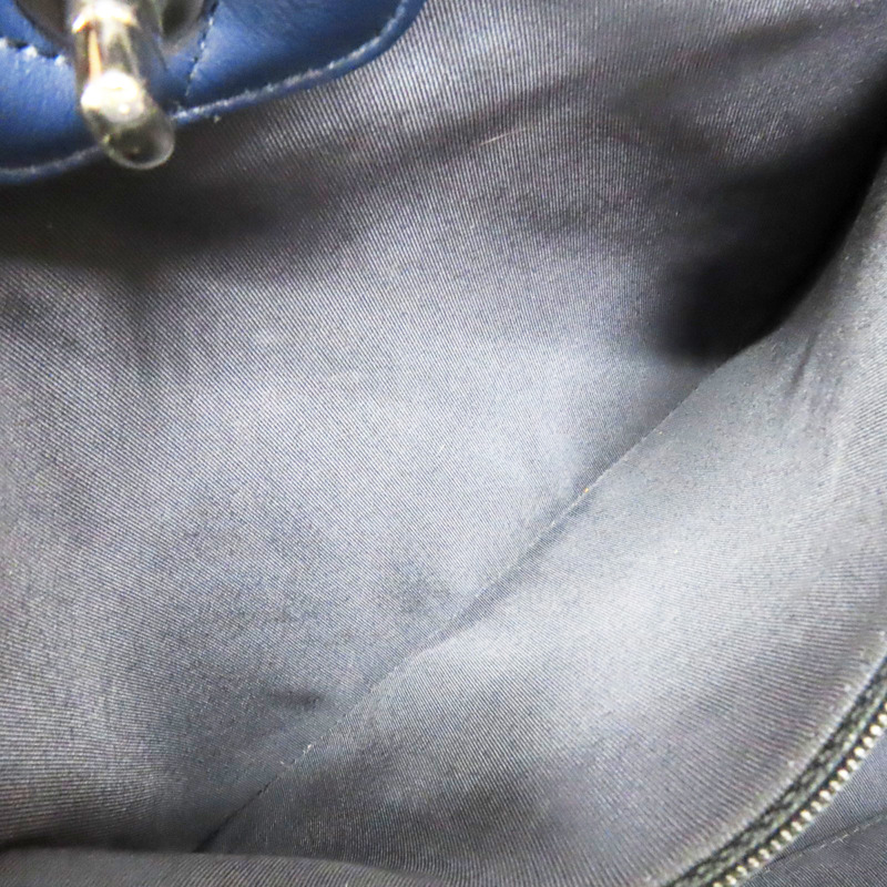 藍色 牛皮 菱格紋 托特包 銀扣【CHANEL 香奈兒】-6