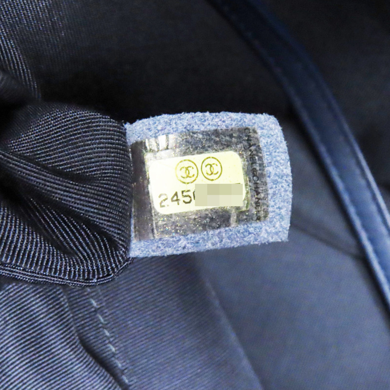 藍色 牛皮 菱格紋 托特包 銀扣【CHANEL 香奈兒】-9