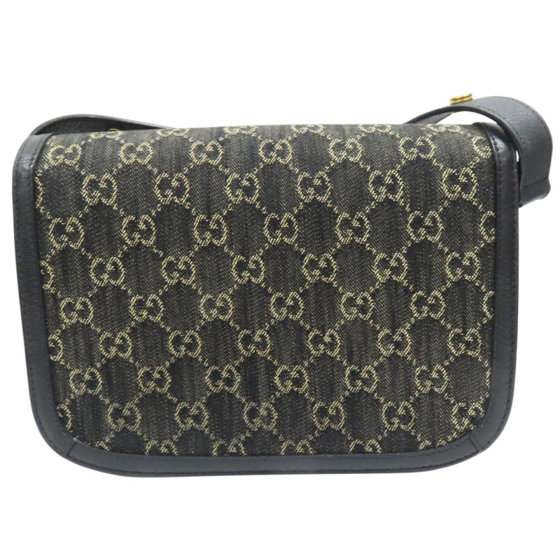 黑色 緹花帆布 1955 Horsebit 肩背包【GUCCI 古馳】 602204-1