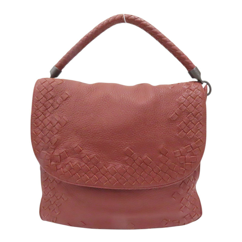 紅色 編織牛皮 單肩包-0