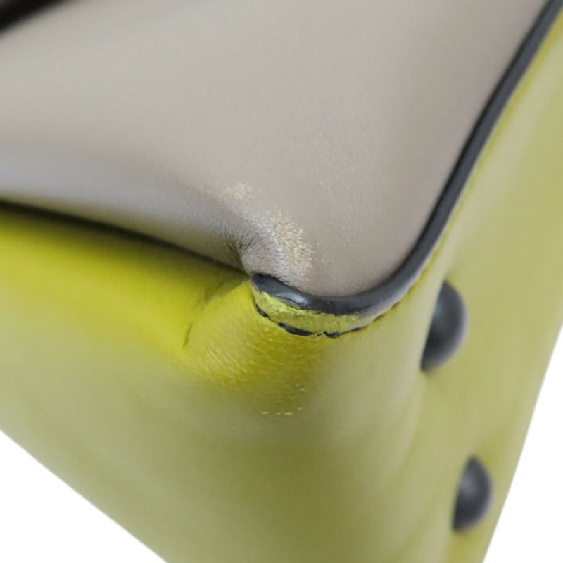 粉膚色/黃色/灰色 牛皮 Mini Piazza 肩背包-11