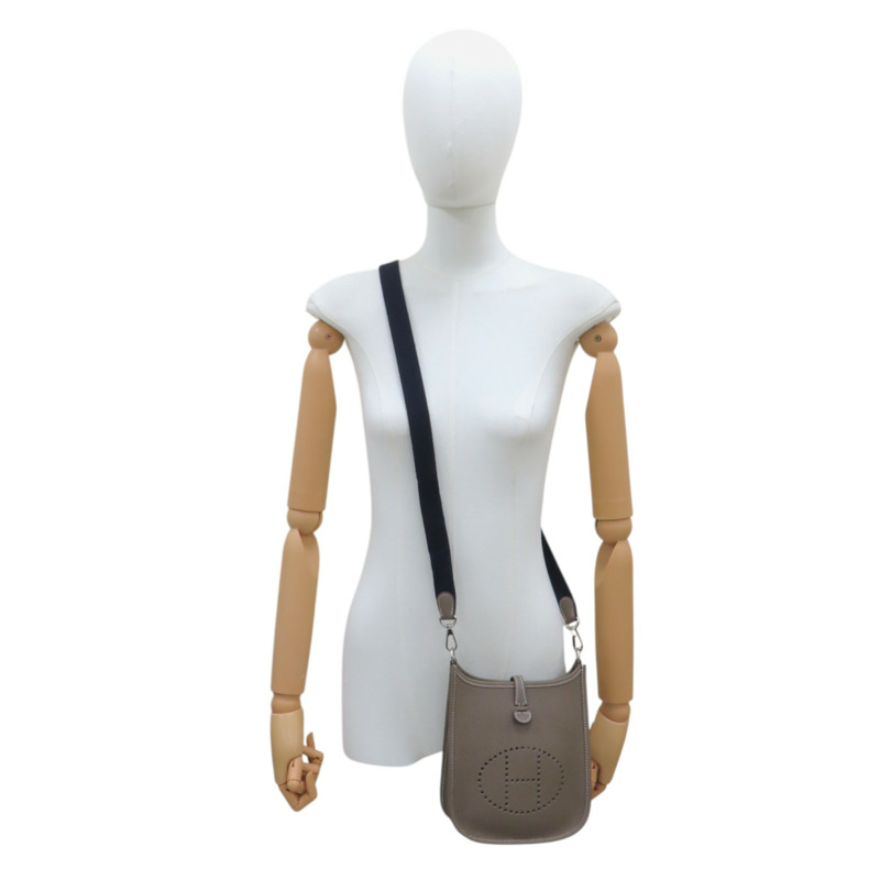 大象灰 TC皮革 Mini Evelyne 肩背包-7