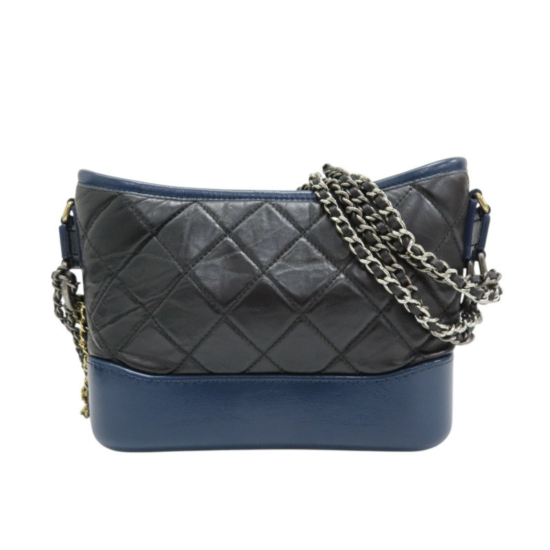 藍/黑色 皮革 Gabrielle Small 流浪包 肩背包 A91810-1