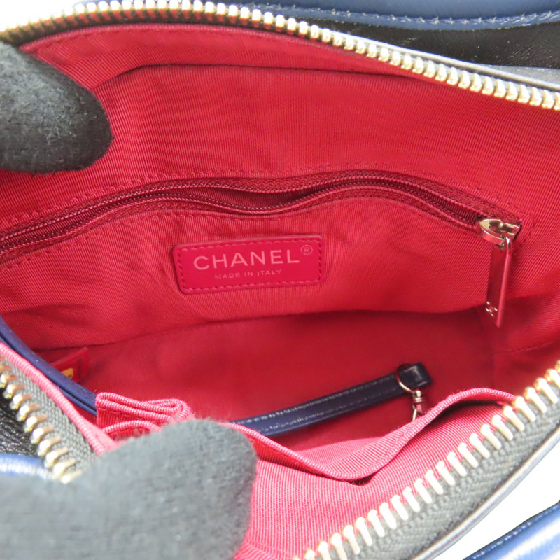 藍/黑色 皮革 Gabrielle Small 流浪包 肩背包 A91810-4