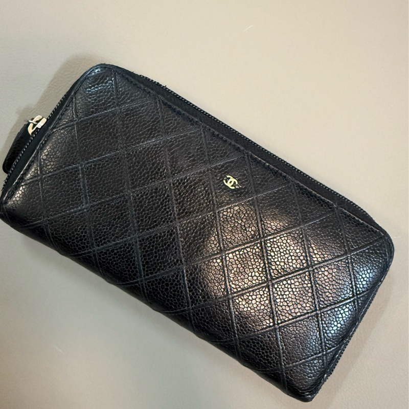 🌸（限時特價🉐）【CHANEL 經典Caviar 荔枝皮菱格紋拉鍊長夾】-1