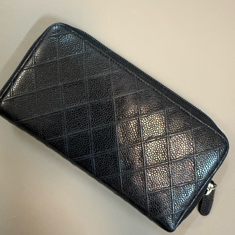 🌸（限時特價🉐）【CHANEL 經典Caviar 荔枝皮菱格紋拉鍊長夾】-2