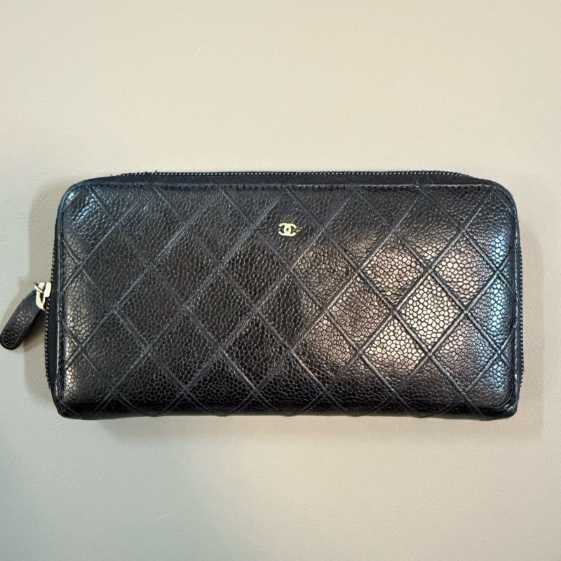 🌸（限時特價🉐）【CHANEL 經典Caviar 荔枝皮菱格紋拉鍊長夾】-4