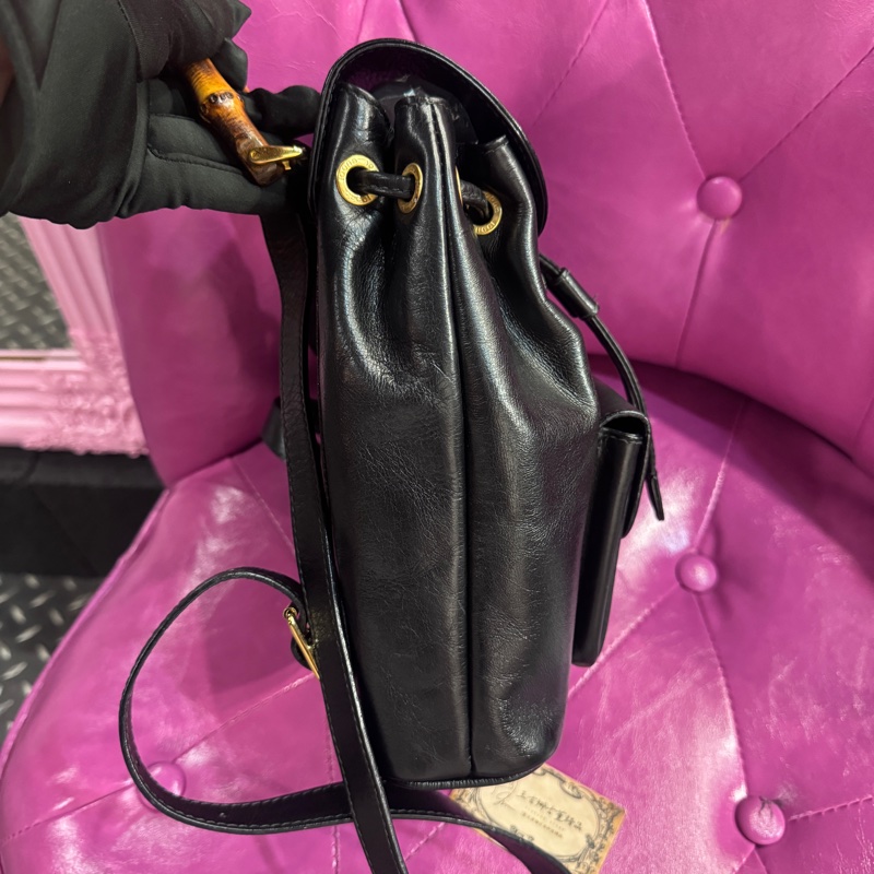 Gucci 竹節後背包/牛皮/王吉娜古董精品-3