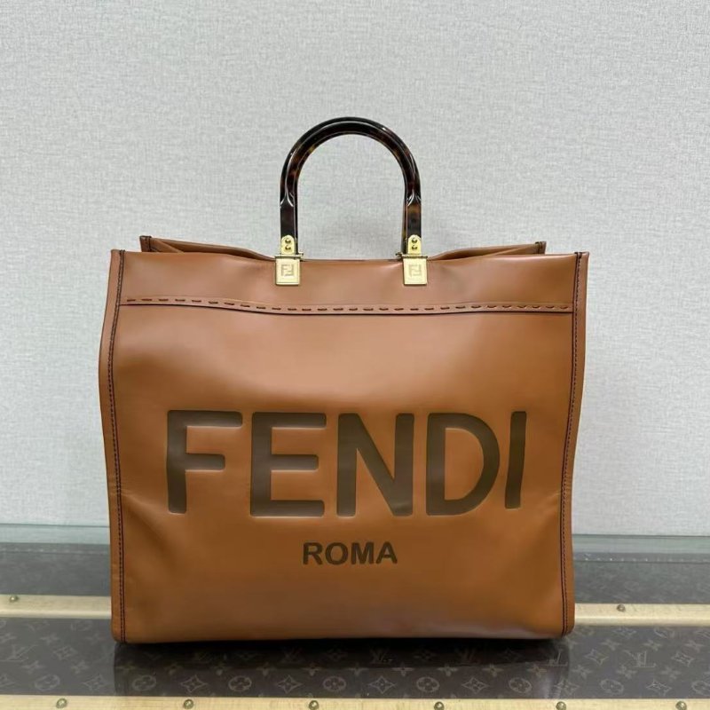 ✨FENDI 焦糖色 sunshine陽光托特包 41*34*18 98新配件塵袋-0