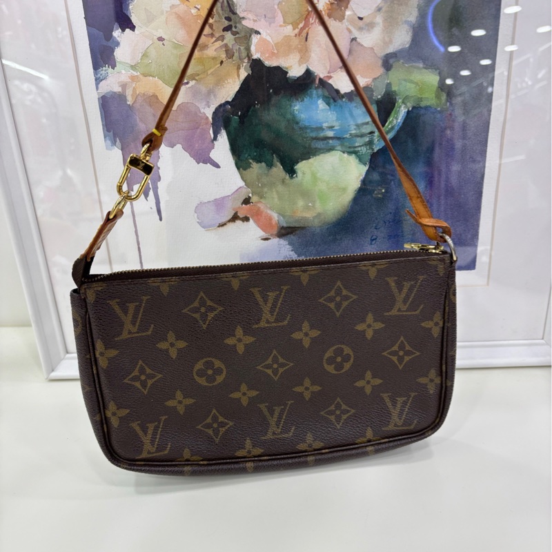 LV｜路易威登 老花小麻將包 中古全原 尺寸：21*13*3-1