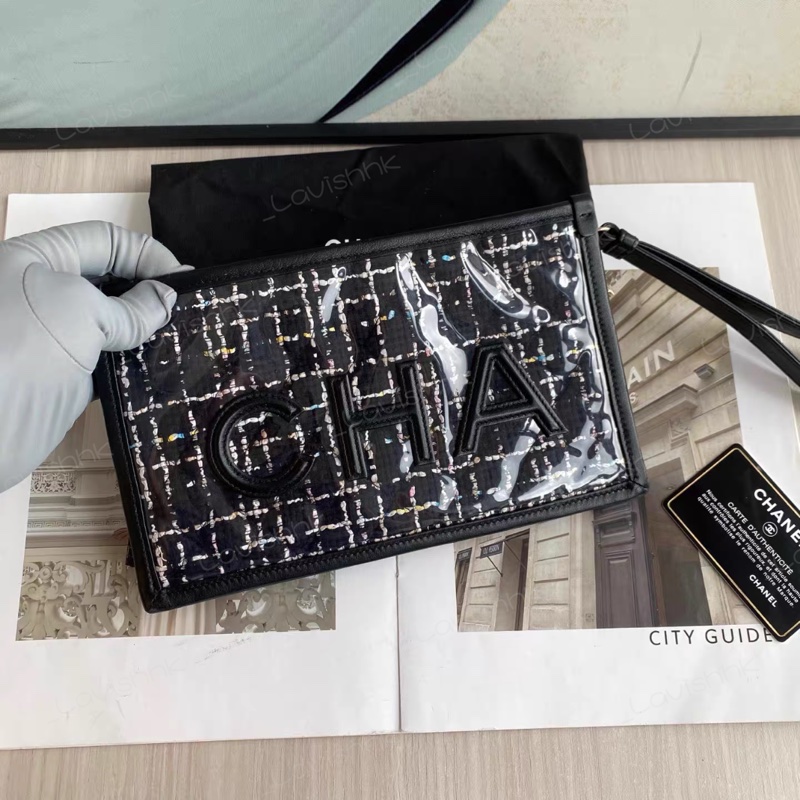 CHANEL PVC 編織毛格紋 手提包-2