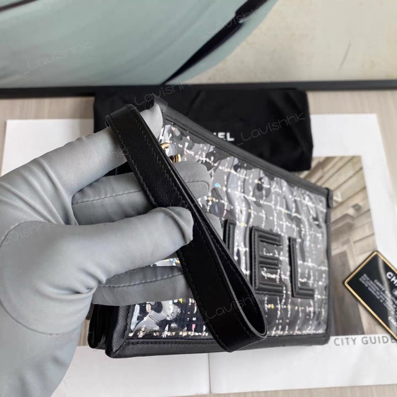 CHANEL PVC 編織毛格紋 手提包-7