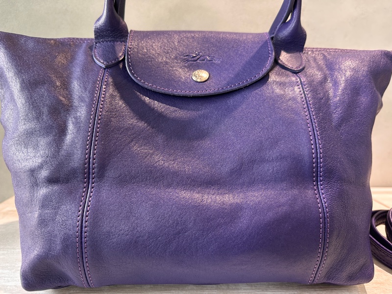 Longchamp LE PLIAGE XTRA 手提包 S 小號 皮革 紫色-1
