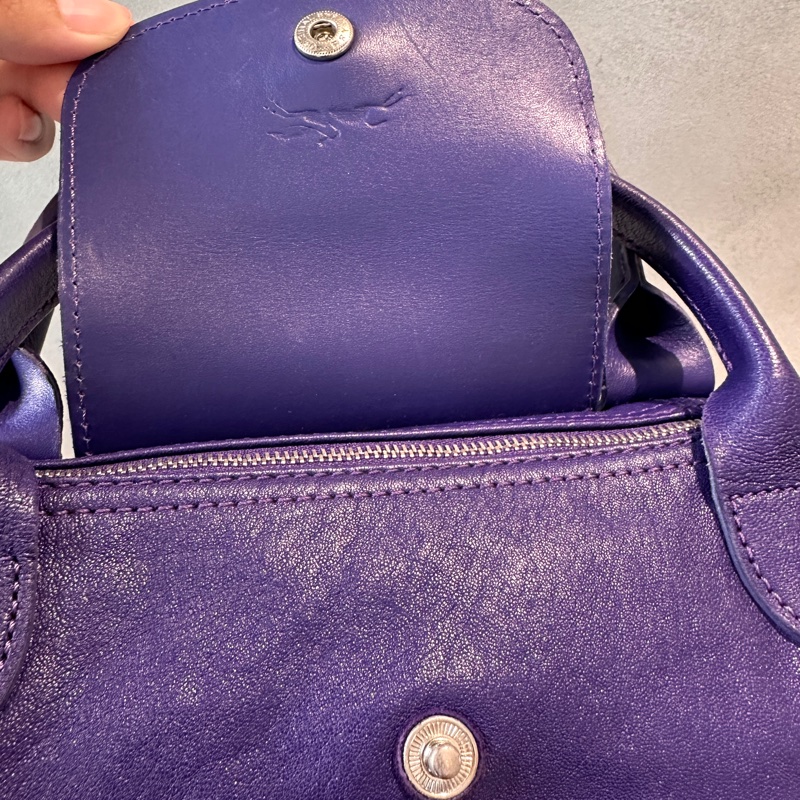 Longchamp LE PLIAGE XTRA 手提包 S 小號 皮革 紫色-6