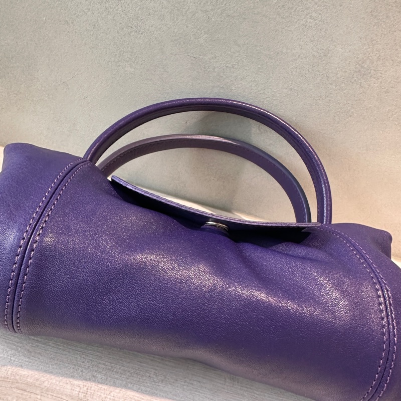 Longchamp LE PLIAGE XTRA 手提包 S 小號 皮革 紫色-11