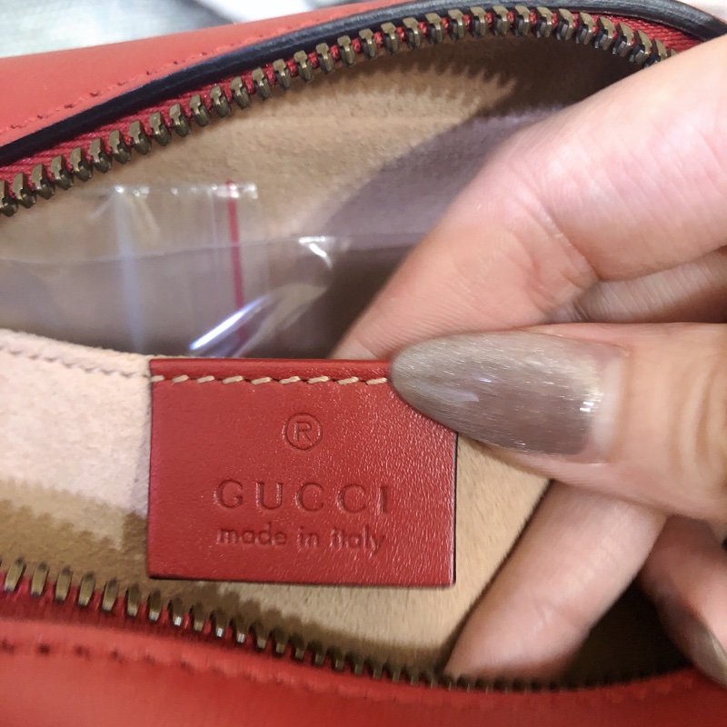 台灣專櫃 二手 Gucci GG Marmont 相機包 紅金 22小號 鏈條包 斜背包 古馳馬夢 小方包 側背包-25