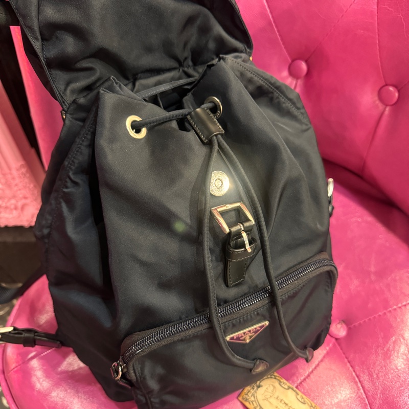 Prada深藍色後背包/王吉娜古董精品-8