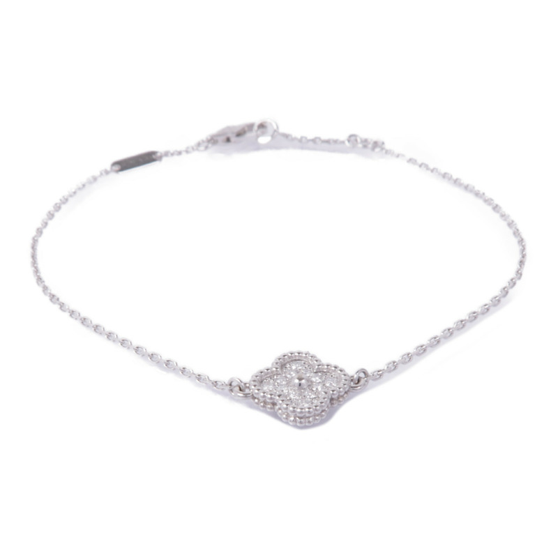 Van Cleef & Arpels 18K白金Sweet Alhambra Bracelet鑽石手鏈-1