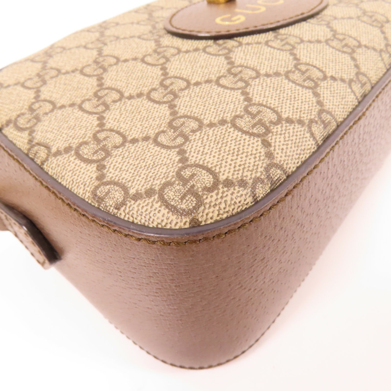 GUCCI 塗層帆布GG Supreme Messenger金扣肩背袋-9