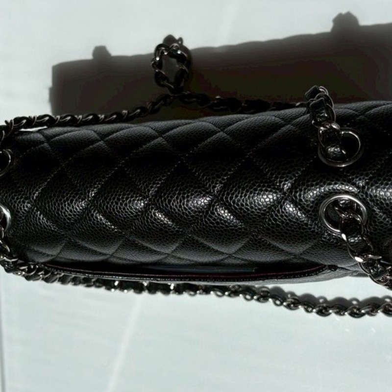 Chanel 銀鍊黑荔枝皮CF25-5