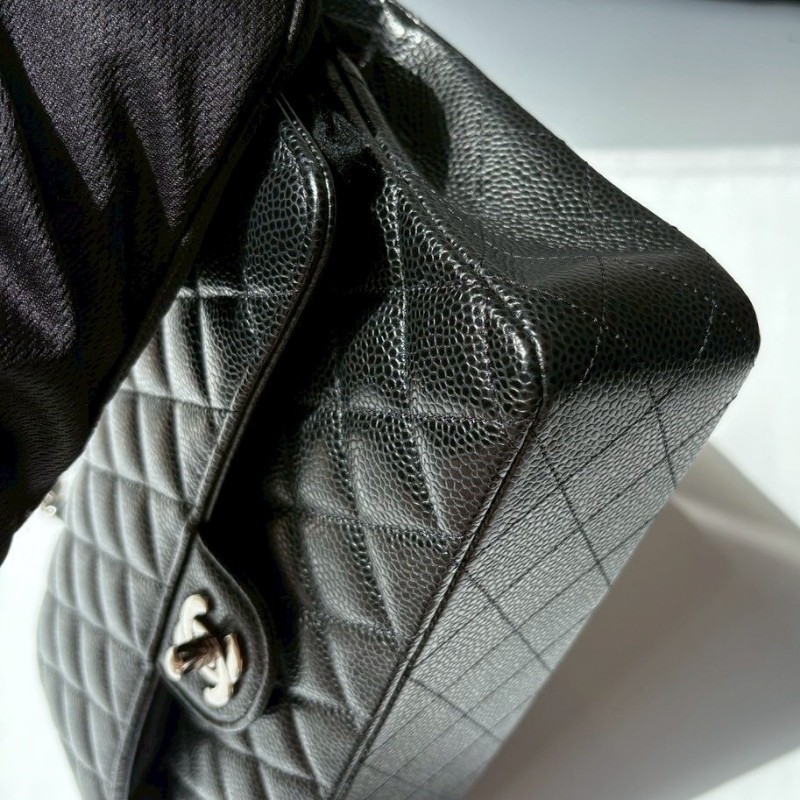 Chanel 銀鍊黑荔枝皮CF25-8