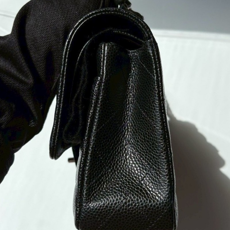 Chanel 銀鍊黑荔枝皮CF25-11