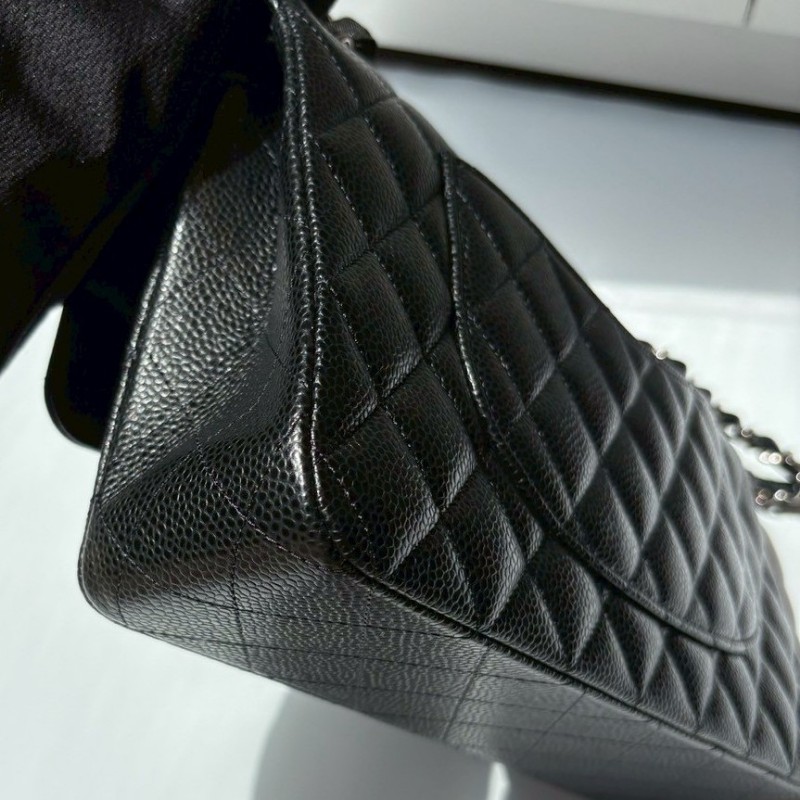 Chanel 銀鍊黑荔枝皮CF25-12