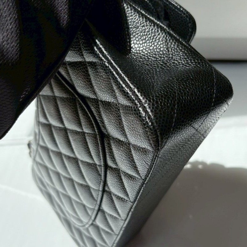 Chanel 銀鍊黑荔枝皮CF25-13