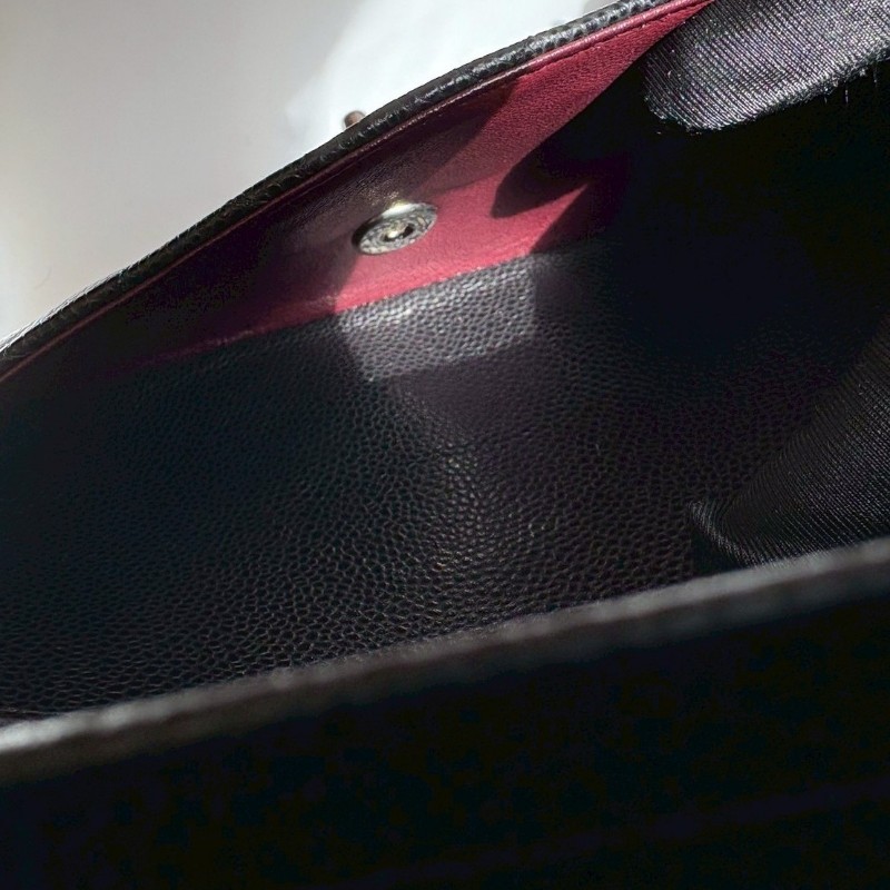 Chanel 銀鍊黑荔枝皮CF25-19