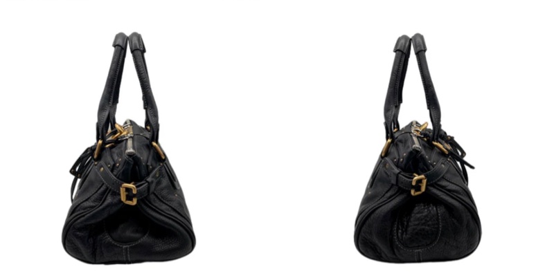 「JL精品代購」97新 Chloe黑金帕丁頓鎖頭包Paddington機車包-8