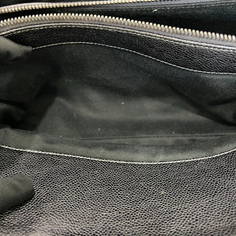 CHANEL 10開 深藍荔枝牛皮單肩托特包-5