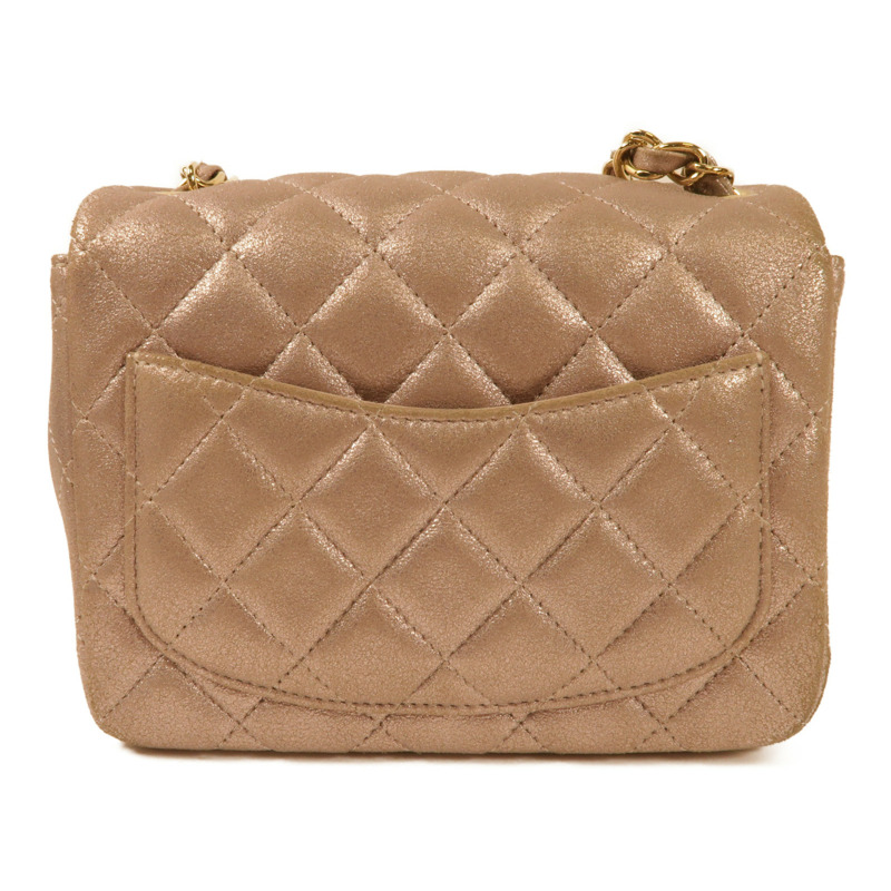 CHANEL 羊皮皮革Mini Classic 17金扣肩背袋-2