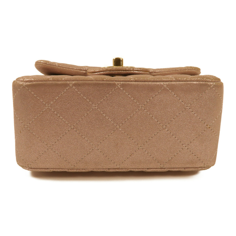 CHANEL 羊皮皮革Mini Classic 17金扣肩背袋-3