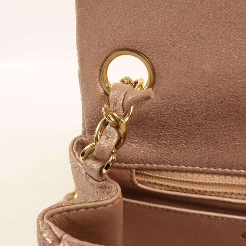 CHANEL 羊皮皮革Mini Classic 17金扣肩背袋-17