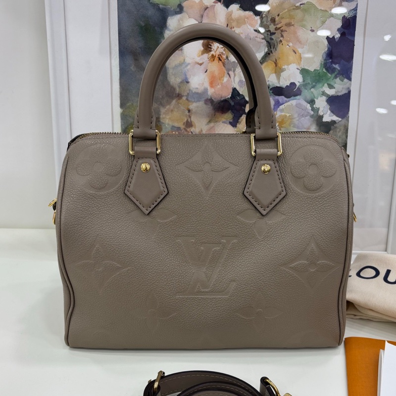 LV|speedy25 大象灰全皮壓紋 2022年購證-1