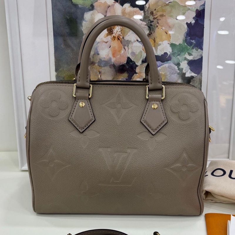 LV|speedy25 大象灰全皮壓紋 2022年購證-2