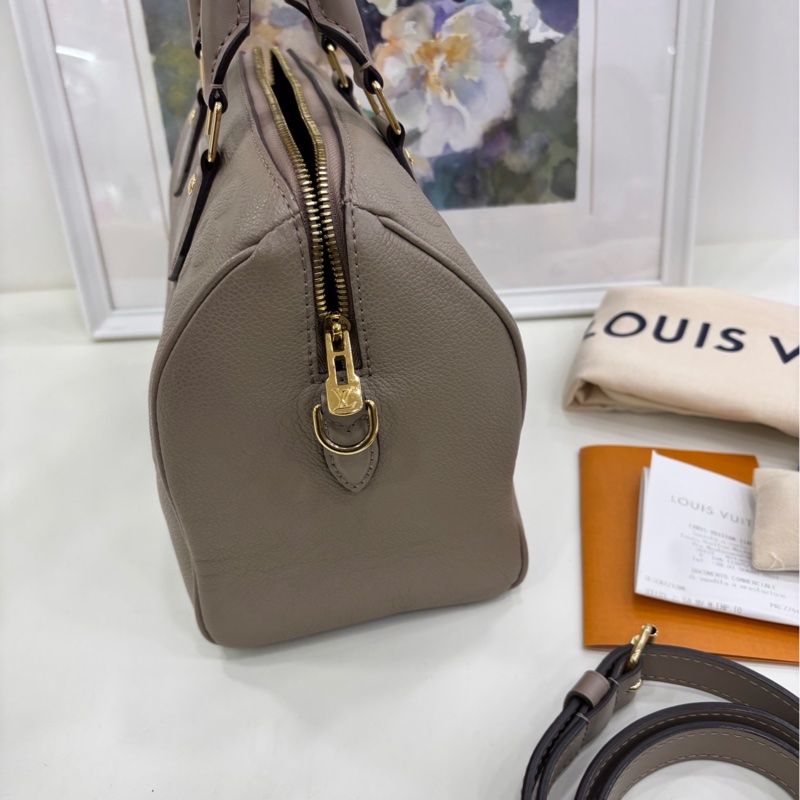 LV|speedy25 大象灰全皮壓紋 2022年購證-3