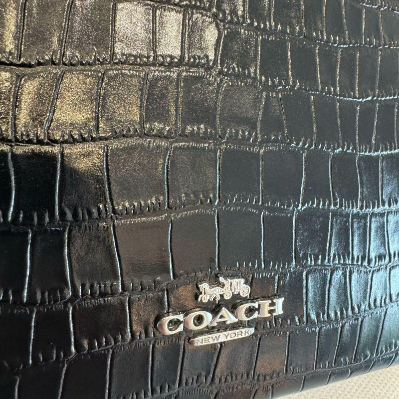 *SHIHNA名牌精品*Coach 黑色鱷魚紋鍊條小款斜背包-1